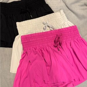 Women’s Flowy Shorts bundle (Pink, White, and Black)